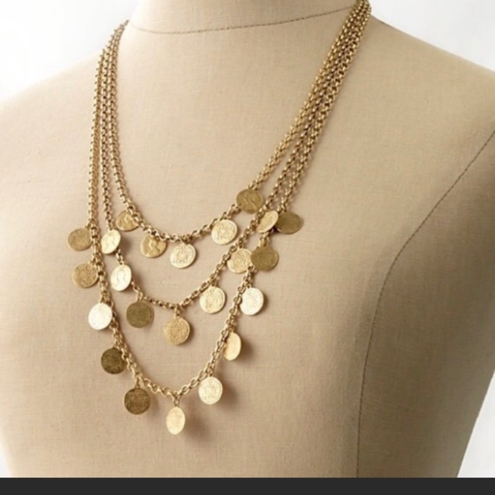 [Stella & Dot] Rio Triple Strand Coin Necklace